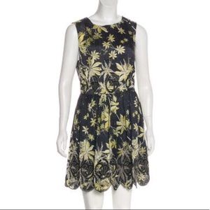 SUNO FLORAL SILK MINI DRESS